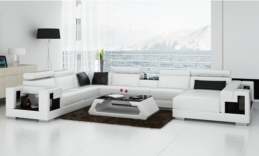 Lumere - U Leather Sofa Lounge Set